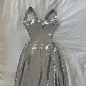 Meshki Adoria Silver Sequin Dress